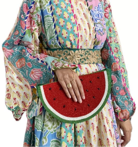 Beaded Palestinian Resistance Watermelon Purse