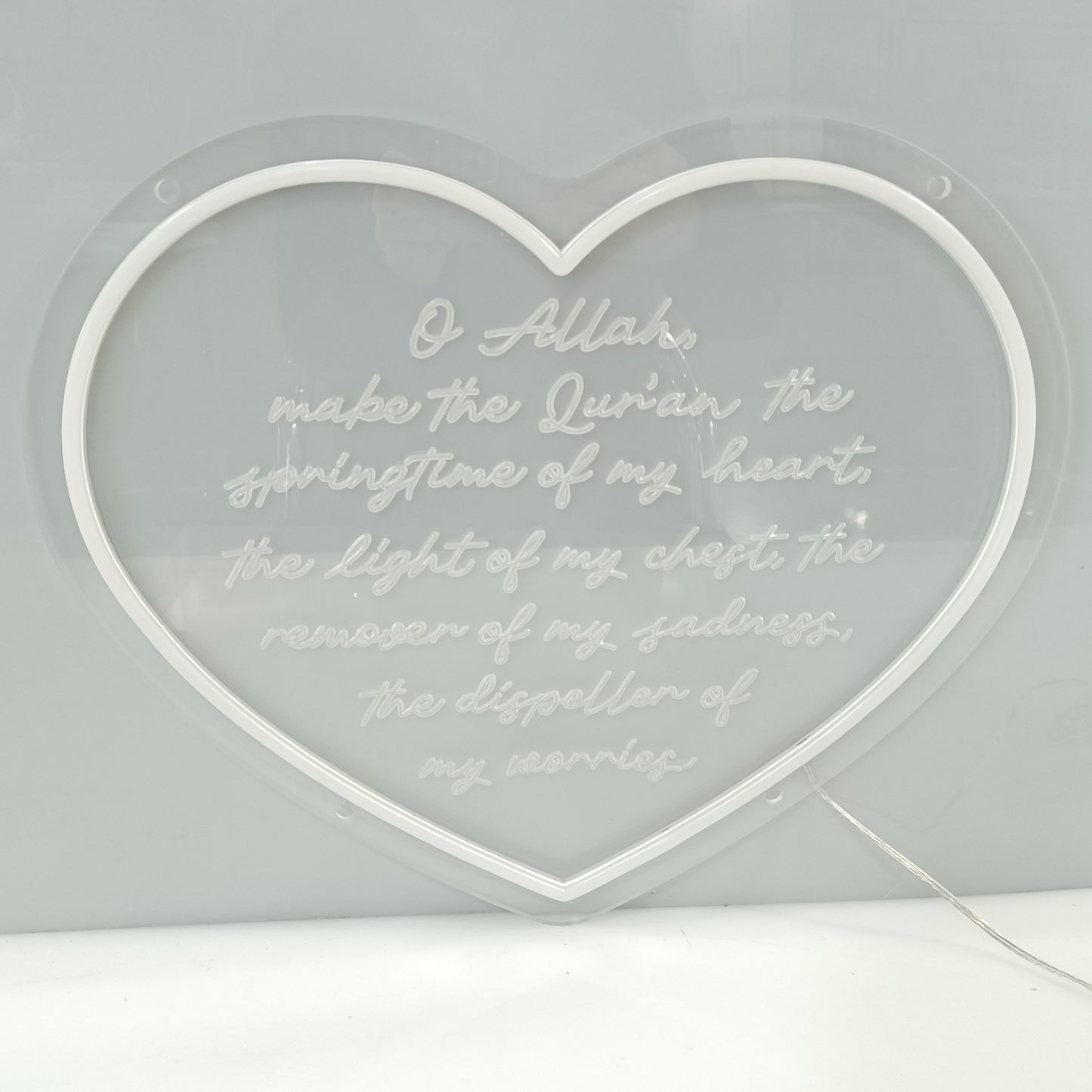 Beautiful Dua'a Heart Neon Light