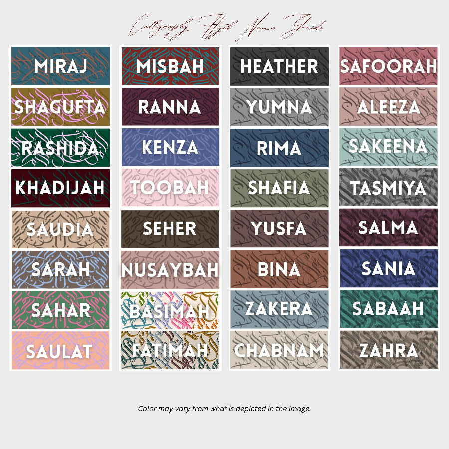 PREORDER Printed Calligraphy Modals Hijabs | Khadijah