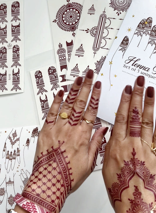 Henna Tattoo Sticker Sheets Set of 5