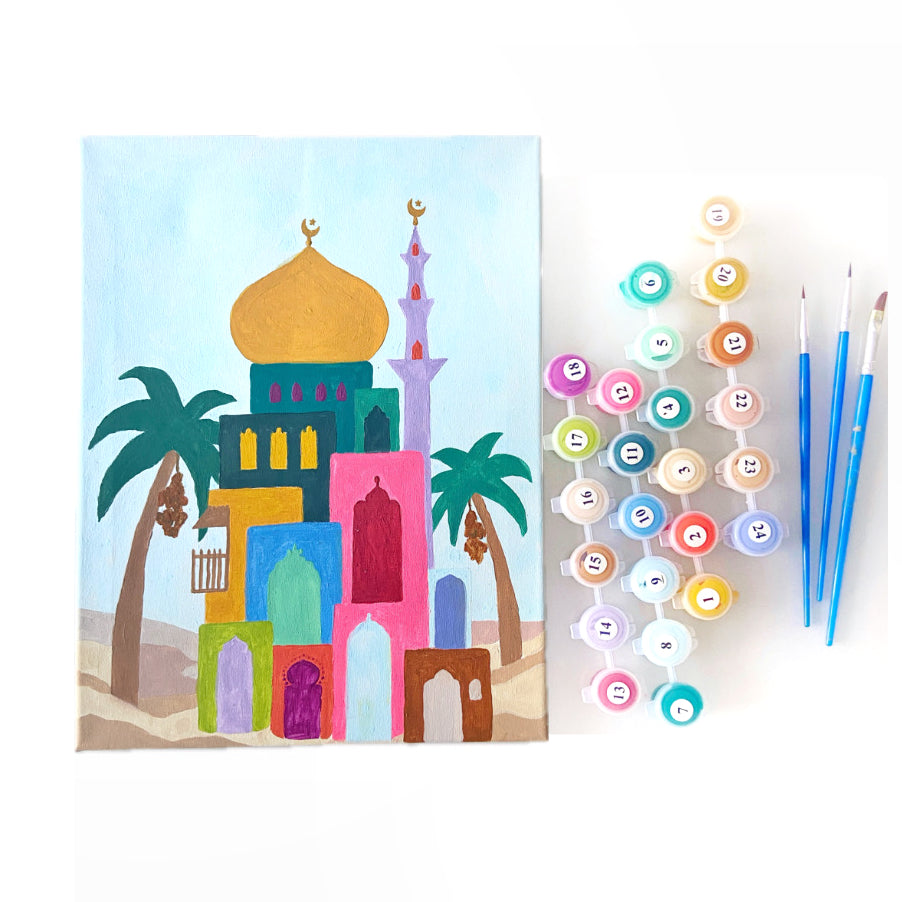 Children's Padded Velvet Prayer Mat  Multicolour Colour Block Mosque –  Designed By Sanna