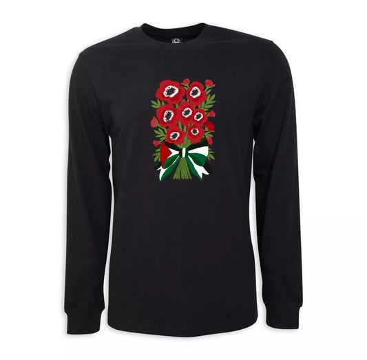 Poppies of Palestine Hand Pressed Graphic Unisex Long Sleeve