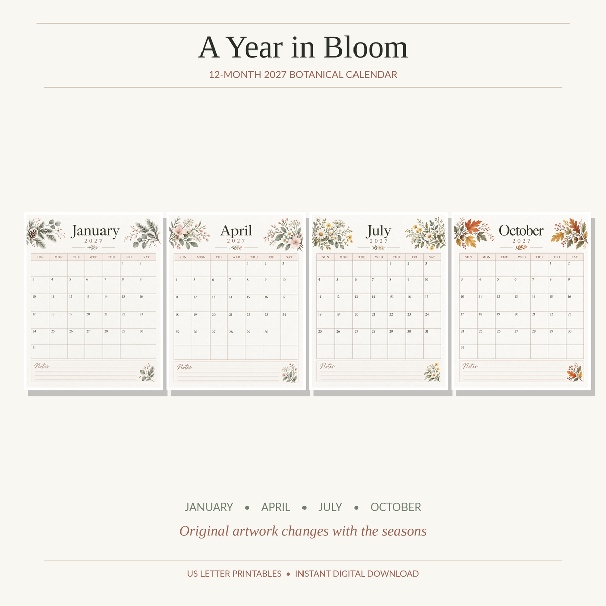End The Year Right! 2026-2027 Printable Planner Calendar Budget & Habit Tracker