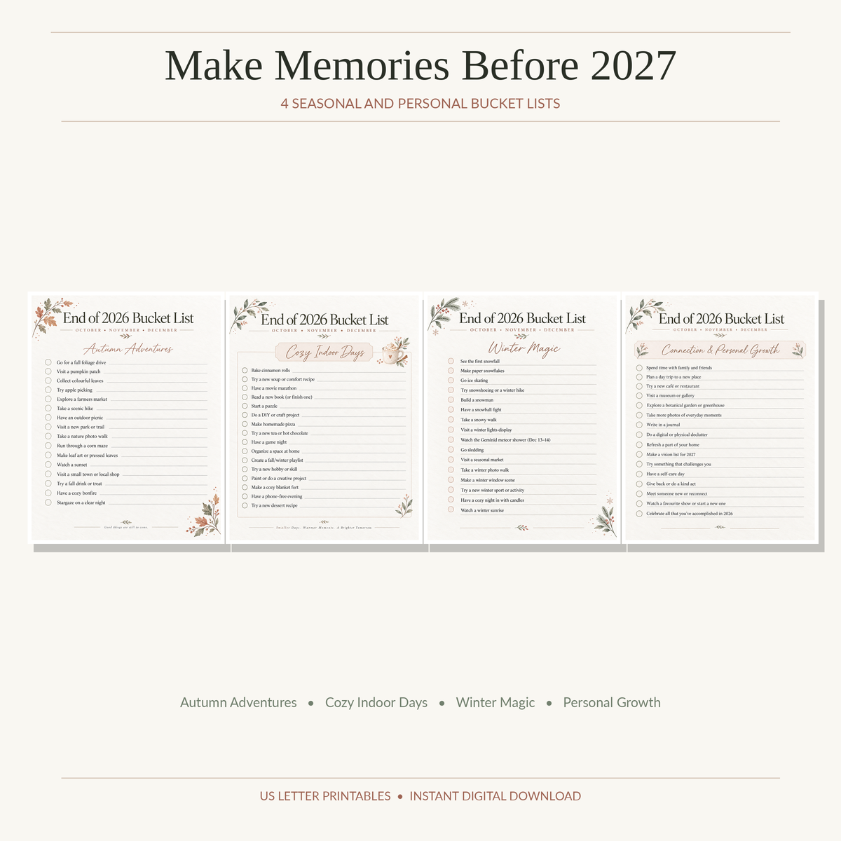 End The Year Right! 2026-2027 Printable Planner Calendar Budget & Habit Tracker