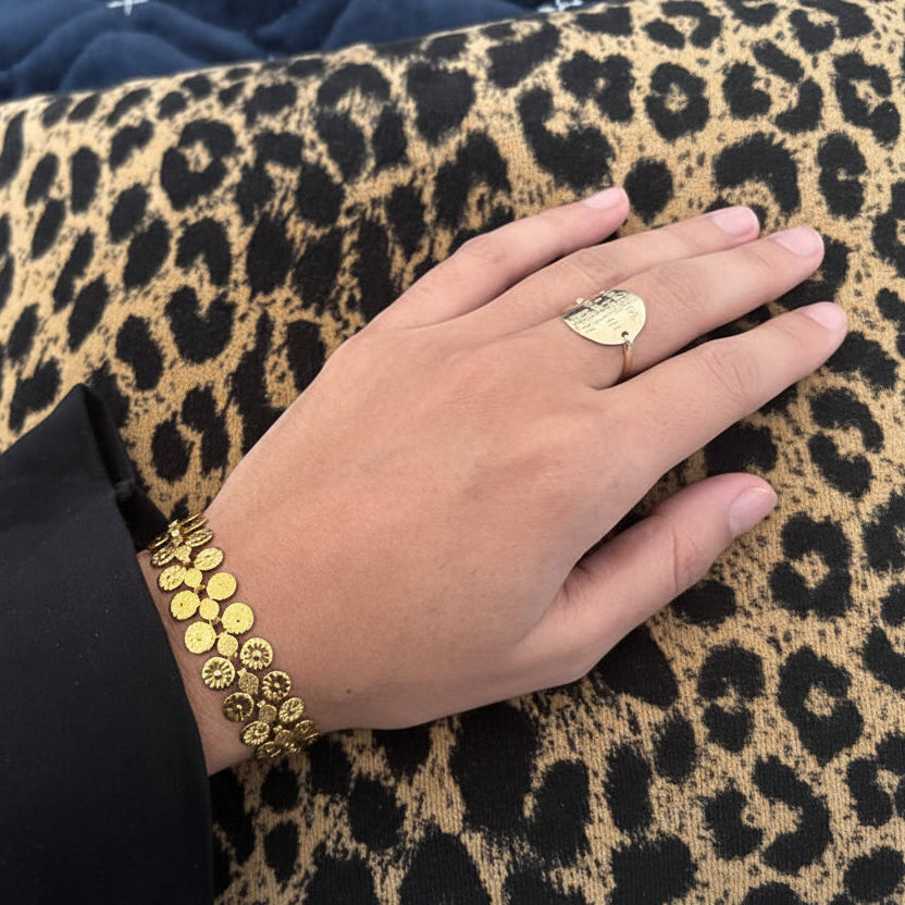 Floral Coin Bracelet Chain