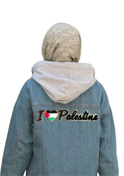 Chenille Iron-on embroidered fabric patch student protest anti-war Gaza Press Free Palestine Social Justice Alaqsa Alquds hijab muslim islam