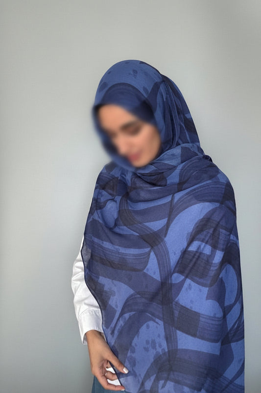 Brush-Stroke Calligraphy Modals Hijab | Sania