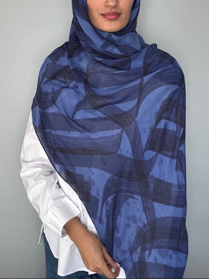 Brush-Stroke Calligraphy Modals Hijab | Sania