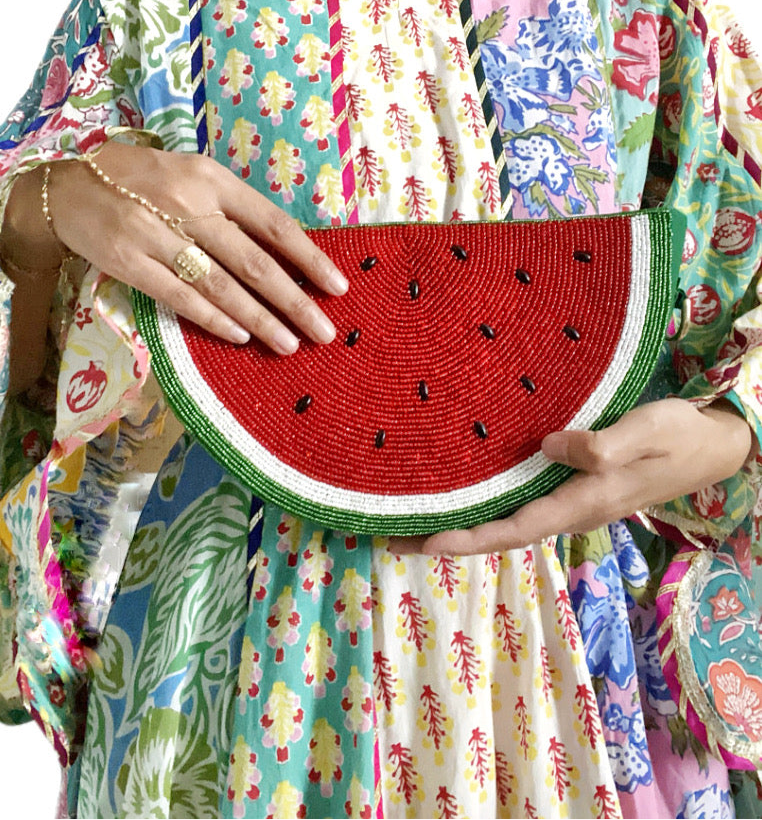 Beaded Palestinian Resistance Watermelon Purse
