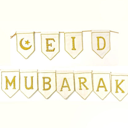 Zardozi Embroidered Ramadan & Eid Mubarak Bunting