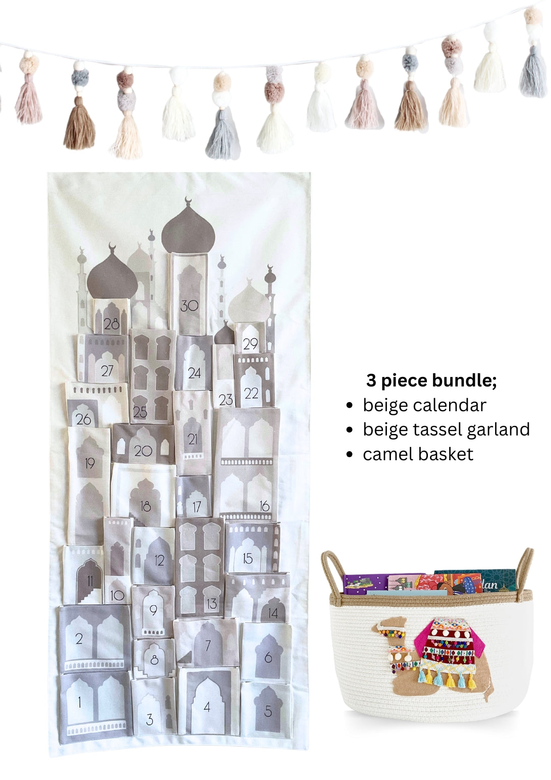 Beige Mosque 30 Day Pocket Ramadan Good Deed Calendar