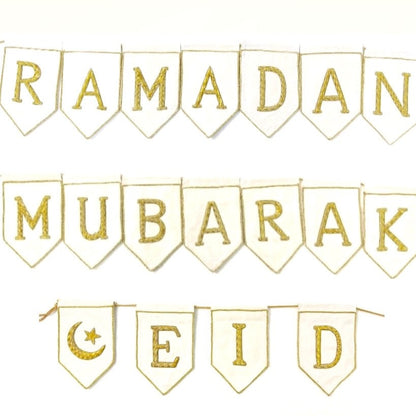 Zardozi Embroidered Ramadan & Eid Mubarak Bunting