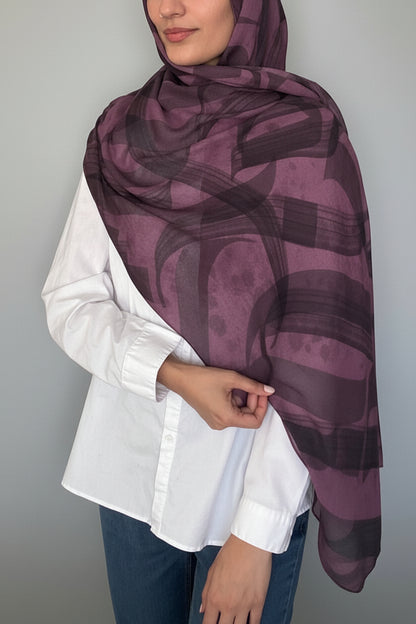 Brush-Stroke Calligraphy Modals Hijab | Salma