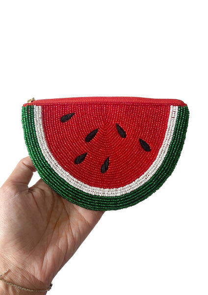 Beaded Watermelon Coin Purse Resistance Eid Mubarak Gift Free Palestine Handmade Embroidered Beaded Portion of Proceeds for Gaza