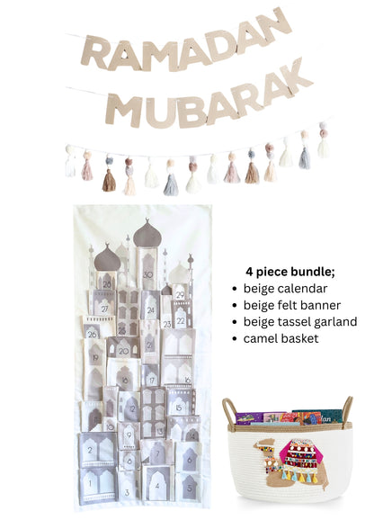 Beige Mosque 30 Day Pocket Ramadan Good Deed Calendar