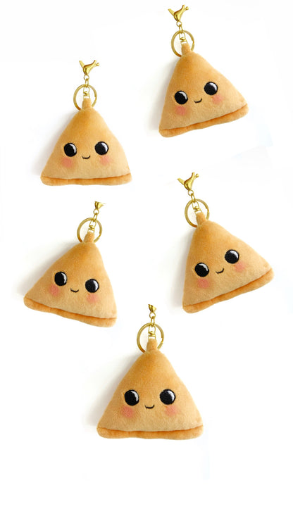Cute Samosa Keychain + Zip Coin Purse