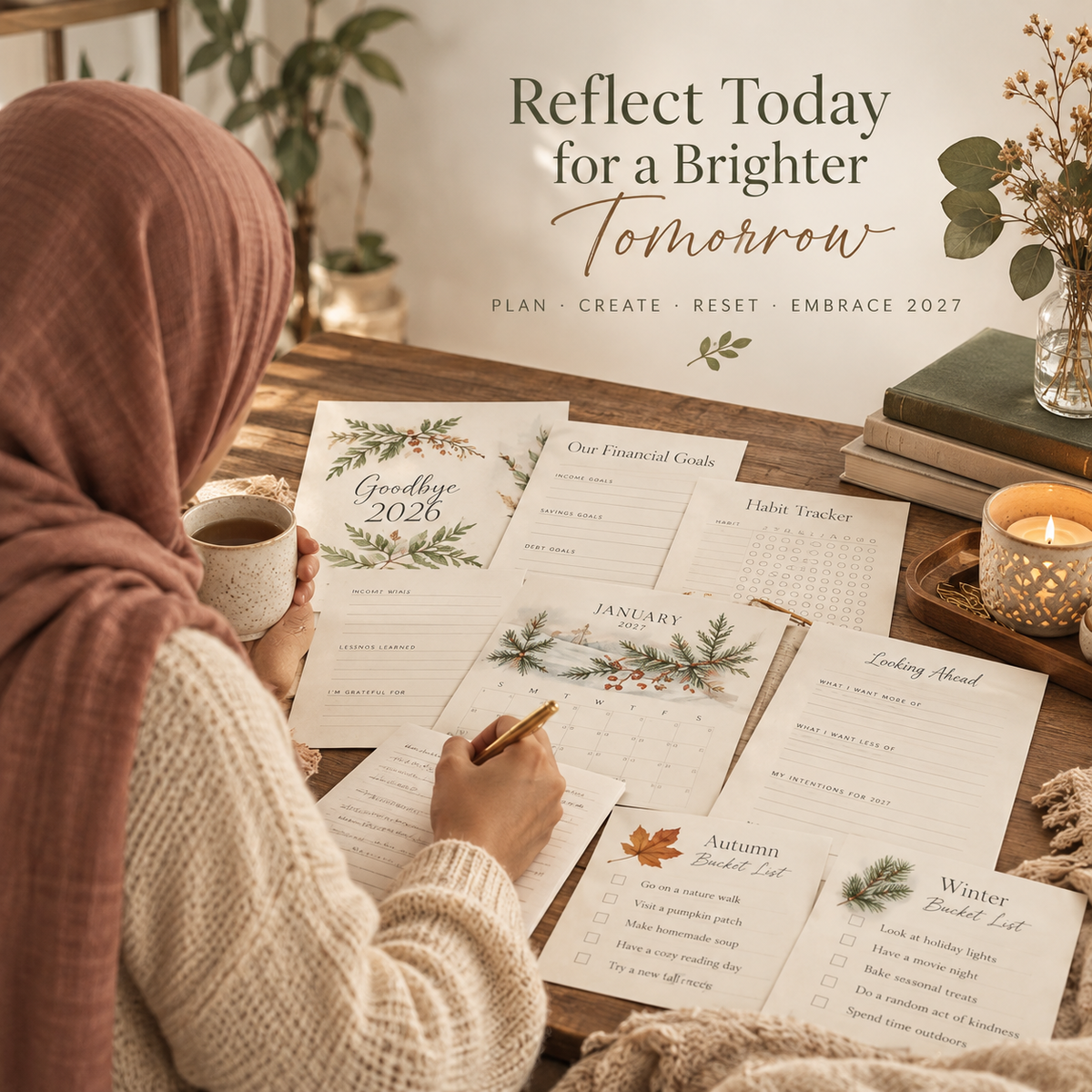 End The Year Right! 2026-2027 Printable Planner Calendar Budget & Habit Tracker