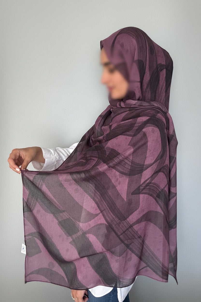 Brush-Stroke Calligraphy Modals Hijab | Salma