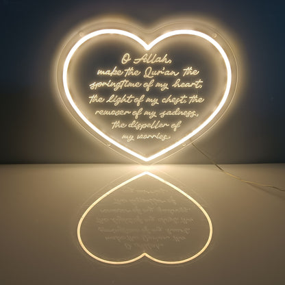 Beautiful Dua'a Heart Neon Light