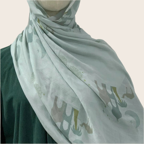 PREORDER Masjid Lightweight Modal Hijab Mosque Pattern Ramadan Iftaar Taraweeh