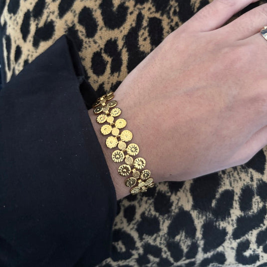 Floral Coin Bracelet Chain