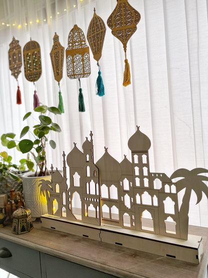 Decorative Light-up Wooden Mosque-Scape DIY Kit
