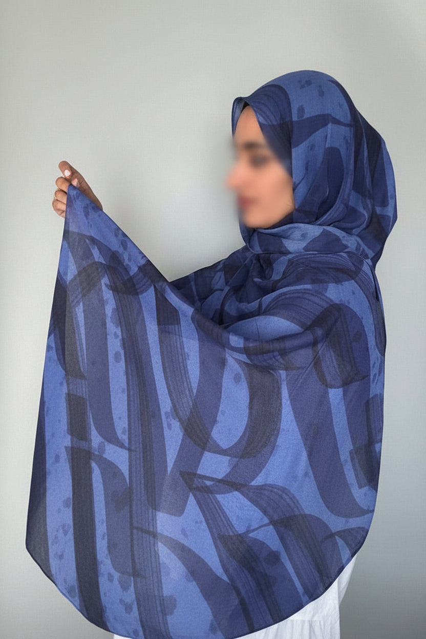 Brush-Stroke Calligraphy Modals Hijab | Sania