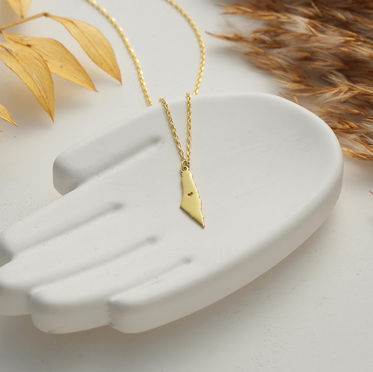 Palestine Map Mini Charm Necklace