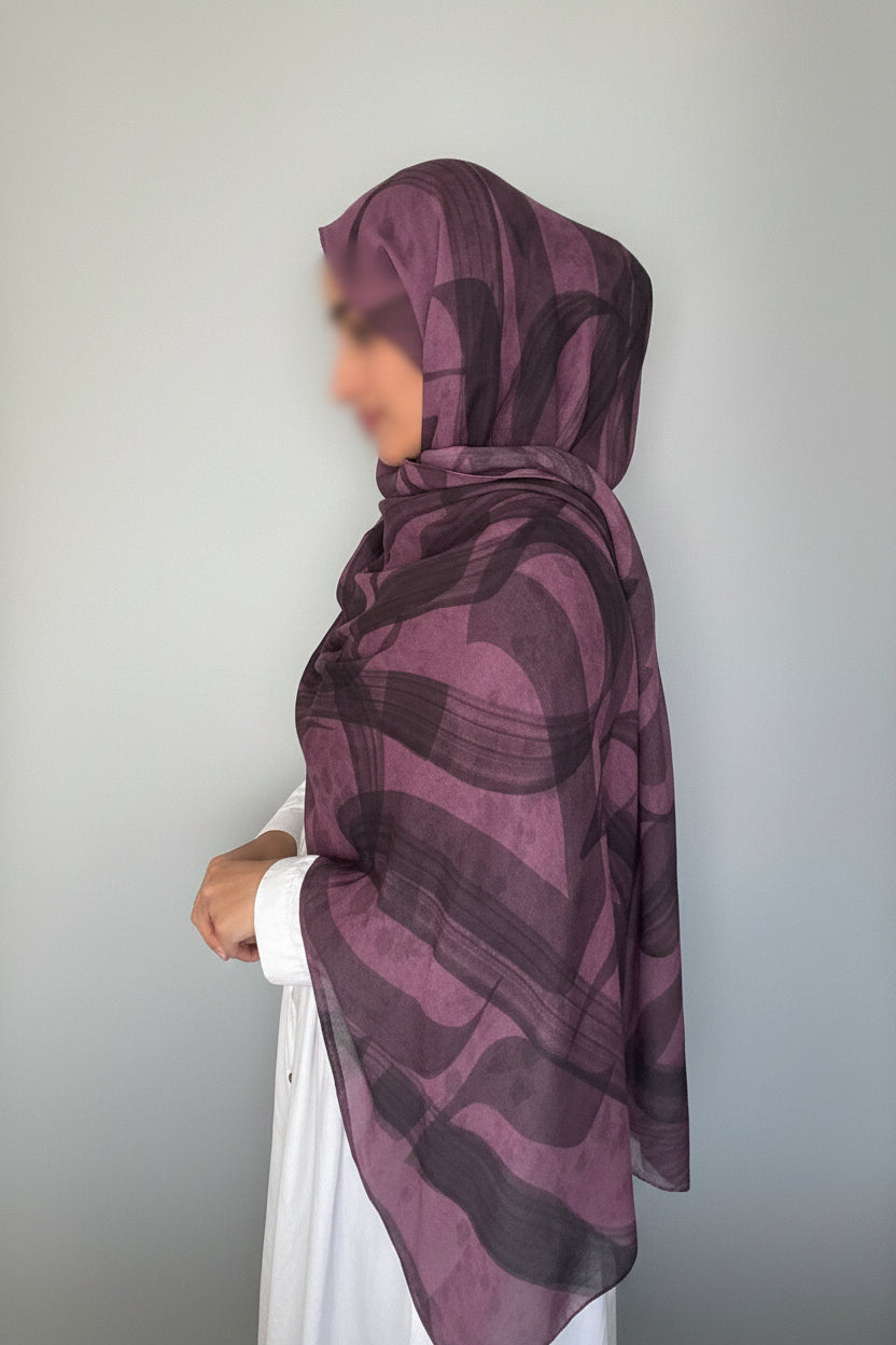 Brush-Stroke Calligraphy Modals Hijab | Salma