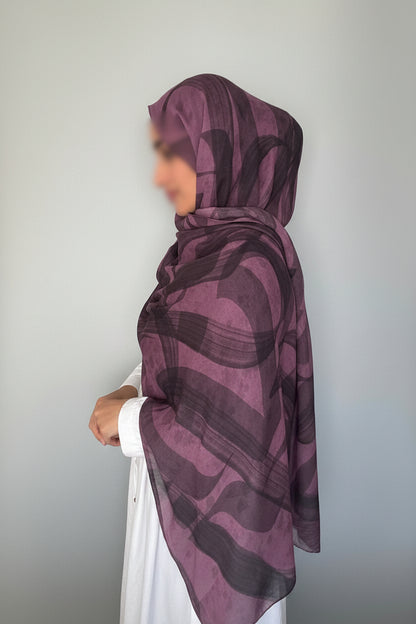 Brush-Stroke Calligraphy Modals Hijab | Salma