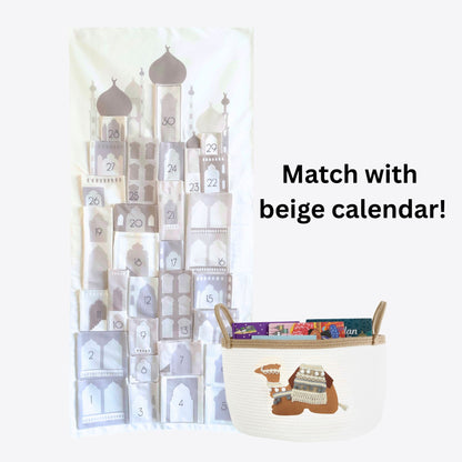 Beige & Grey Rope Camel Basket