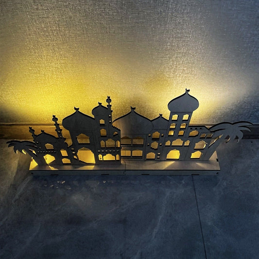 Decorative Light-up Wooden Mosque-Scape DIY Kit