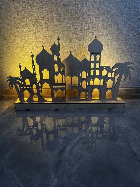 Decorative Light-up Wooden Mosque-Scape DIY kit