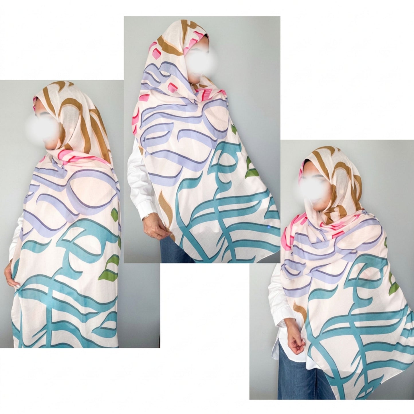 Printed Calligraphy Modals Hijabs | Basimah