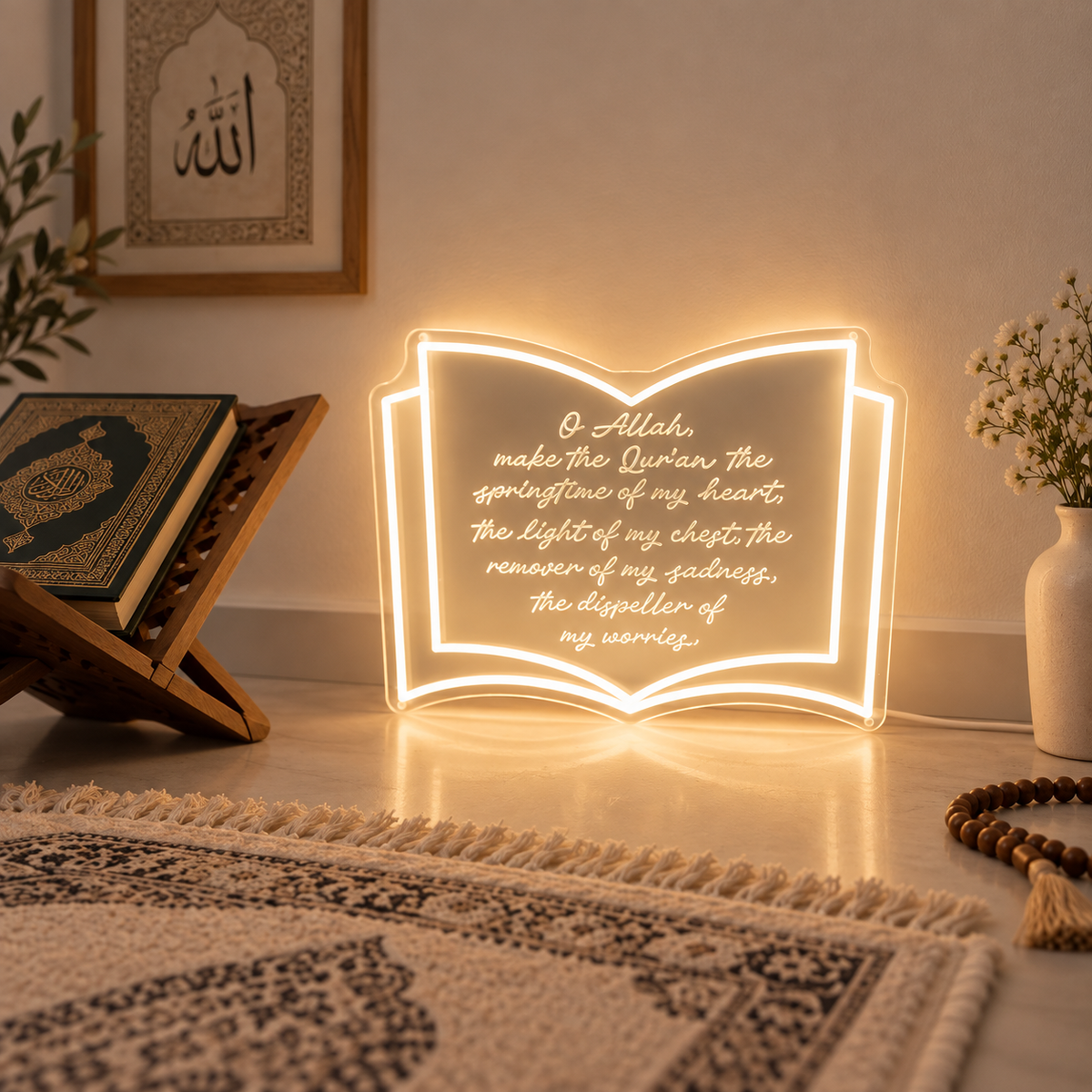 Beautiful Dua'a Heart Neon Light