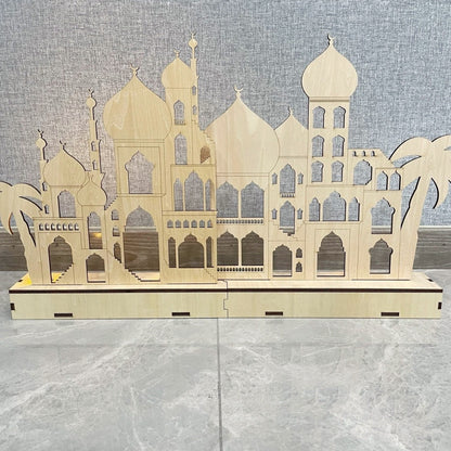Decorative Light-up Wooden Mosque-Scape DIY Kit