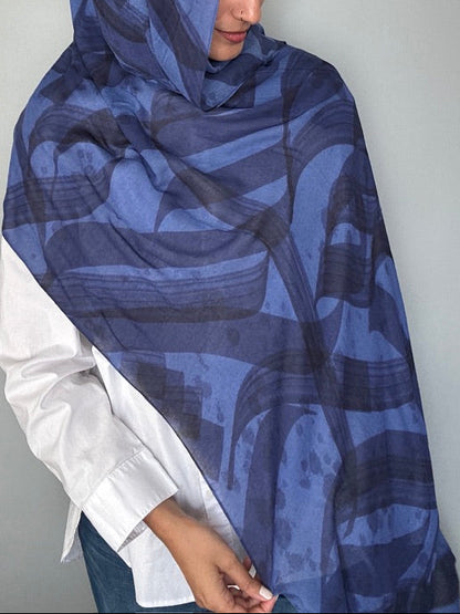 Brush-Stroke Calligraphy Modals Hijab | Sania