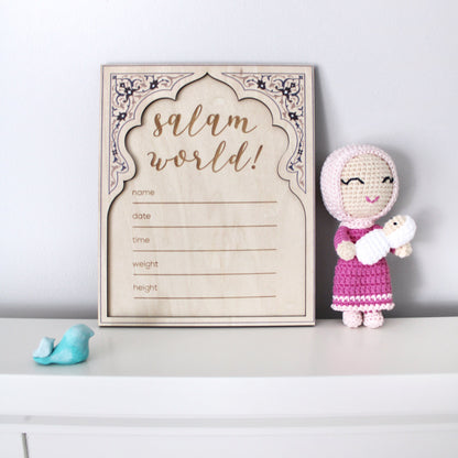 Baby Announcement Plaque Keepsake