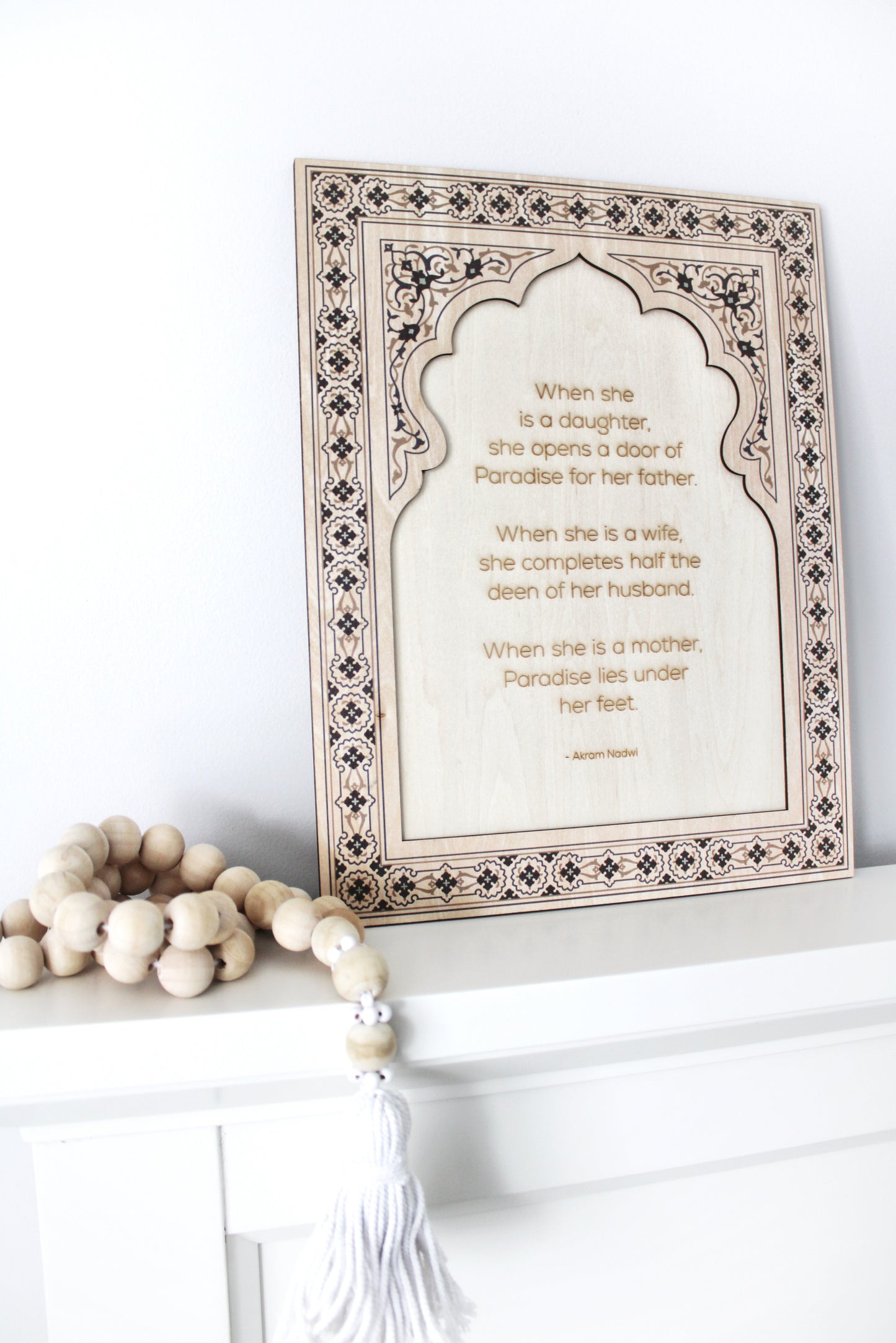 Honoured Women Inspirational Quote Wooden Art Frame