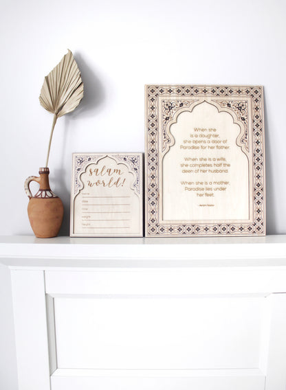 Honoured Women Inspirational Quote Wooden Art Frame