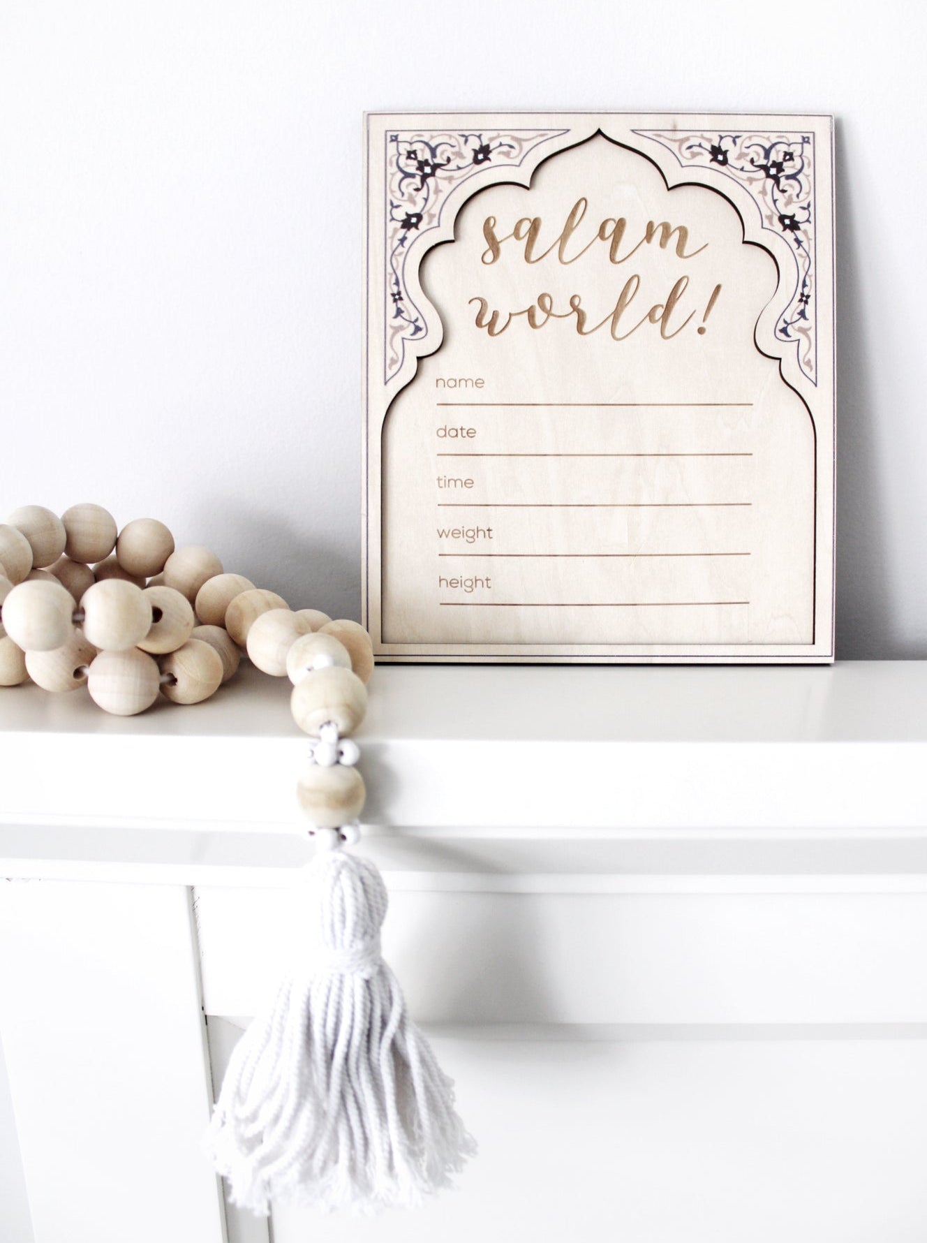 Baby Announcement Plaque Keepsake