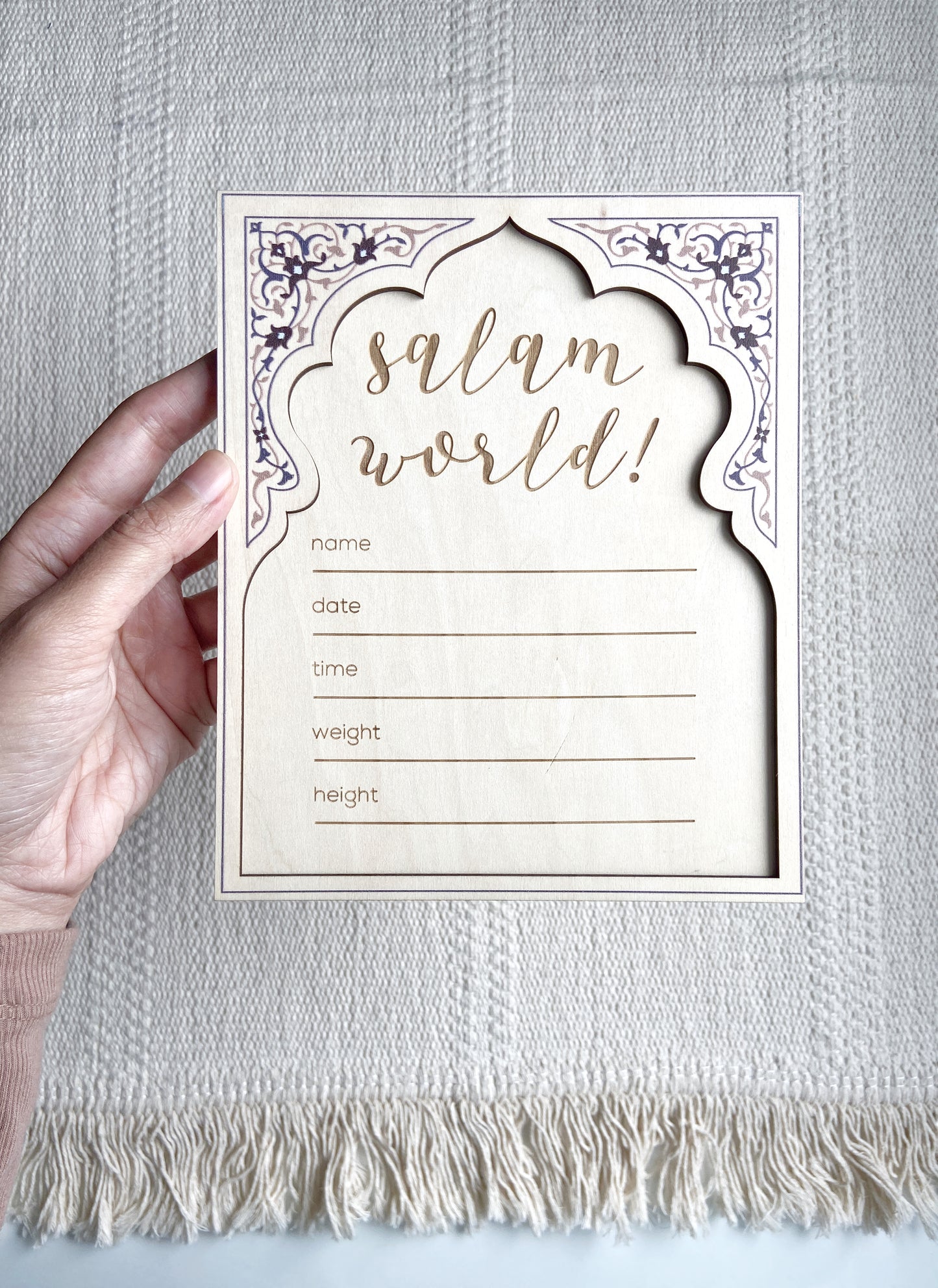 Baby Announcement Plaque Keepsake