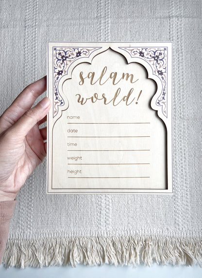 Baby Announcement Plaque Keepsake