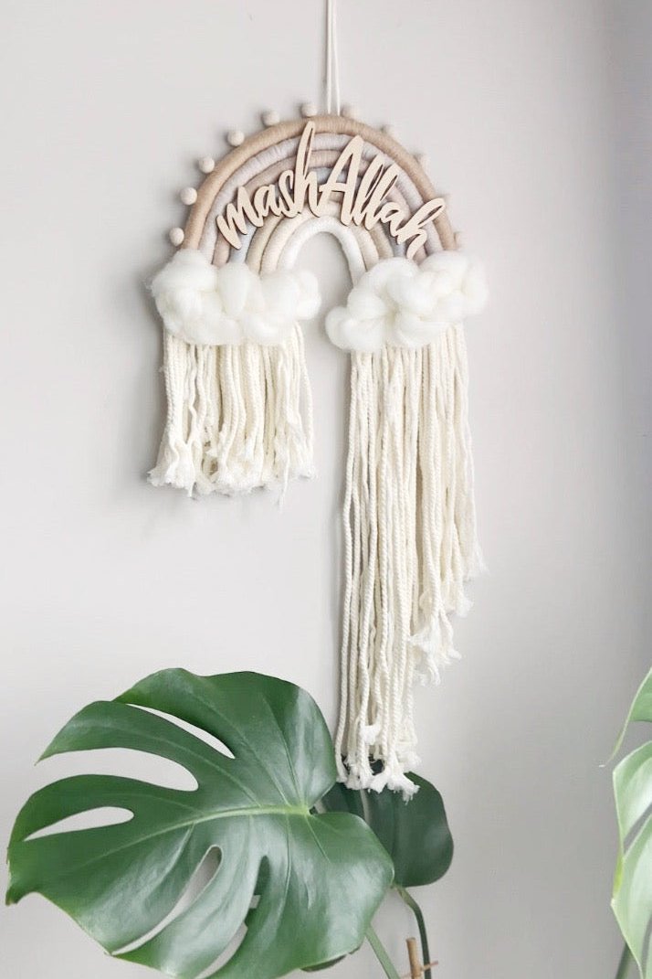 MashAllah Nursery Macramé Neutral Fibre Art