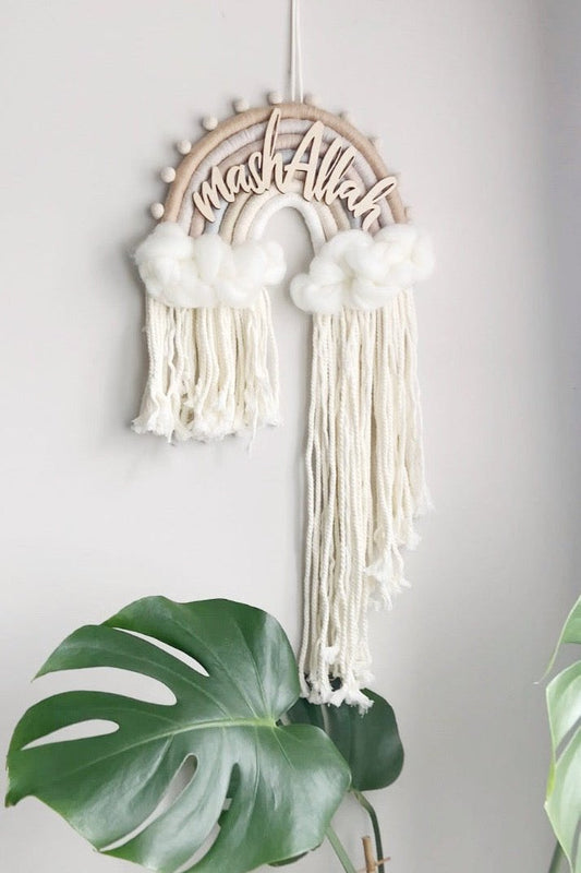 MashAllah Nursery Macramé Neutral Fibre Art