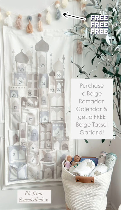 Beige Mosque 30 Day Pocket Ramadan Good Deed Calendar