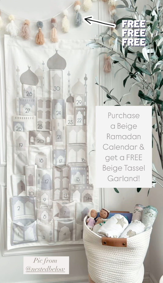 Beige Mosque 30 Day Pocket Ramadan Good Deed Calendar