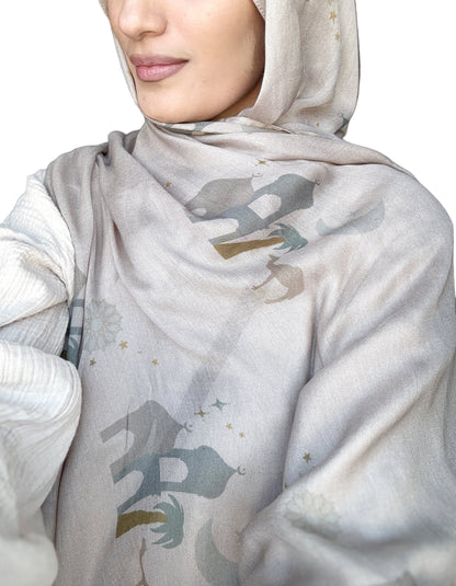 'Moon Light Worship' Lightweight Modal Hijab