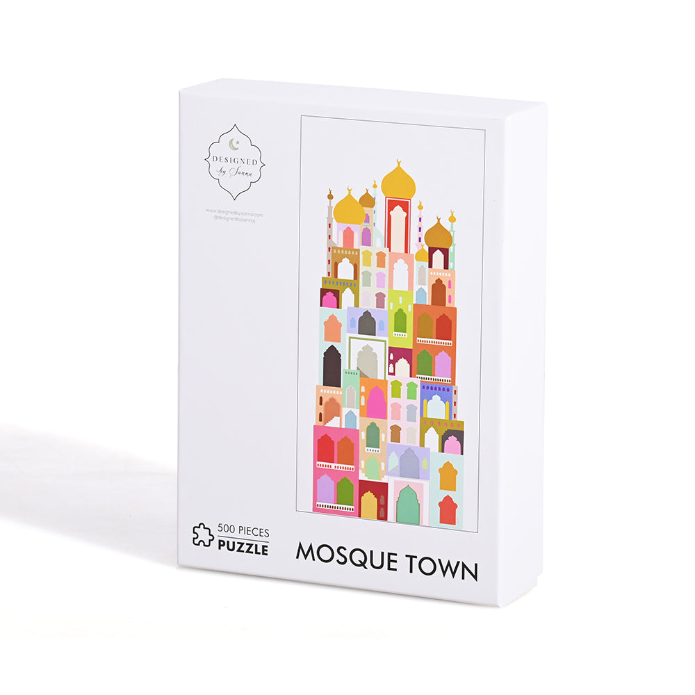 Colour Block Mosque Town 500 Piece Puzzle