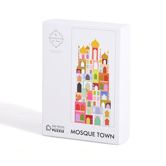 Colour Block Mosque Town 500 Piece Puzzle